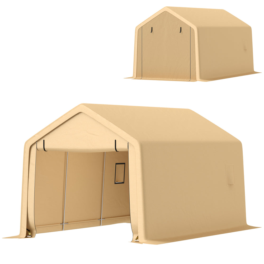Carport tente de garage 3 x 5,2 m, abri voiture extérieur, tente de stockage avec porte enroulable amovible, carport pour voiture, camion, bateau, jaune