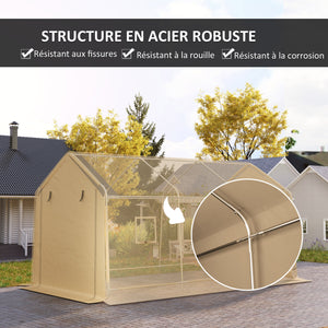 Carport tente de garage 3 x 5,2 m, abri voiture extérieur, tente de stockage avec porte enroulable amovible, carport pour voiture, camion, bateau, jaune