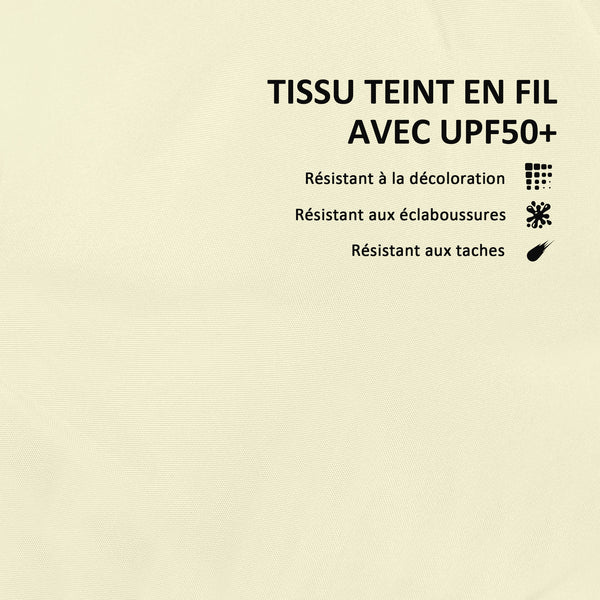 Ensemble de 2 coussins d'assise avec dossier, coussin d'assise et de dossier confortable respirant, housse amovible, résistante aux UV, pour extérieur et intérieur, crème