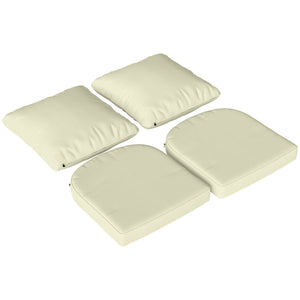 Ensemble de 2 coussins d'assise avec dossier, coussin d'assise et de dossier confortable respirant, housse amovible, résistante aux UV, pour extérieur et intérieur, crème
