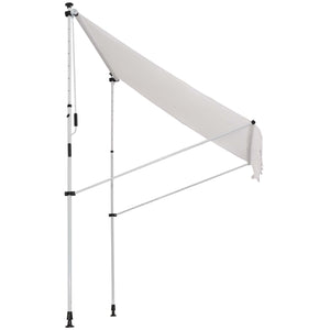 Store banne manuel rétractable 2L x 1,5l x 1,7-2,8H m inclinaison réglable installation rapide store banne sans perçage pour balcon métal aluminium polyester blanc