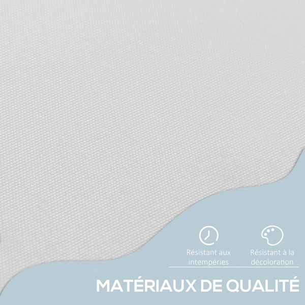 Store banne manuel rétractable 2L x 1,5l x 1,7-2,8H m inclinaison réglable installation rapide store banne sans perçage pour balcon métal aluminium polyester blanc