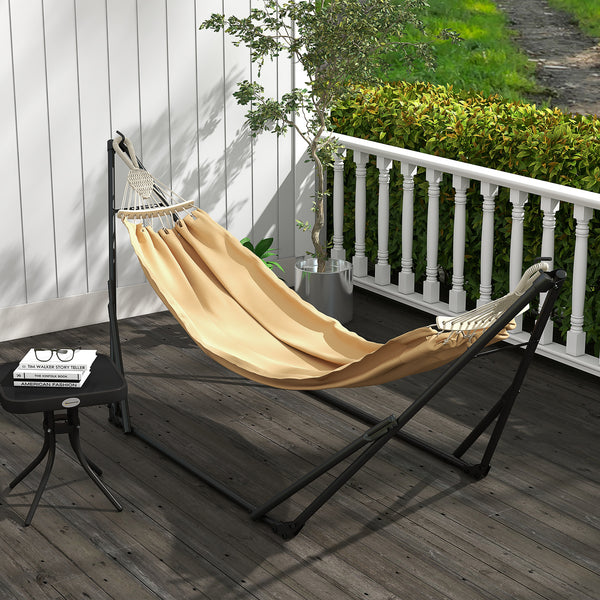 Support avec hamac pliable en acier, support 2 en 1 pour hamac ou chaise suspendue, sac de transport inclus, dim. 263L x 89l x 100H cm