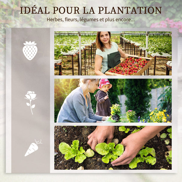 Jardinière carré potager de jardin modulable en acier ensemble de 5 jardinières pour légumes, plantes, fleurs, dim. 245L x 242l x 31H cm vert