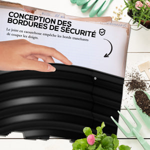 Jardinière surélevée carré potager de jardin en acier modulable pour légumes, plantes, fleurs, dim. 240 x 62 x 30cm, noir