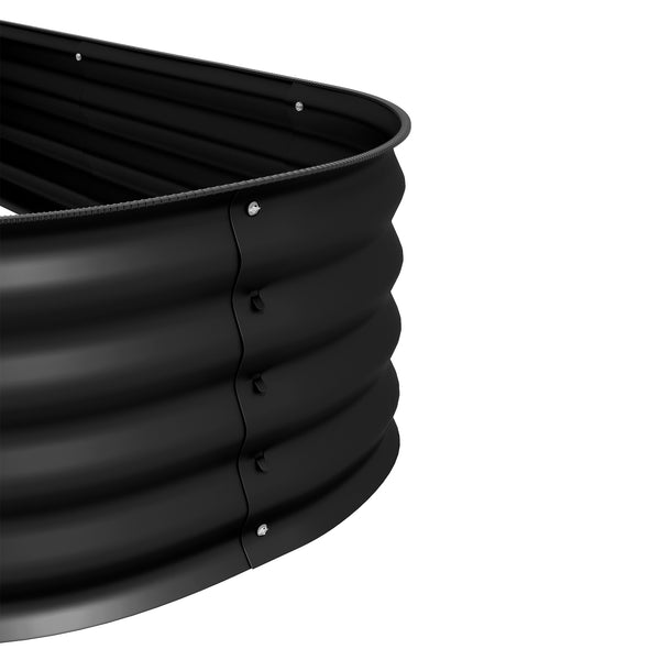 Jardinière surélevée carré potager de jardin en acier modulable pour légumes, plantes, fleurs, dim. 240 x 62 x 30cm, noir