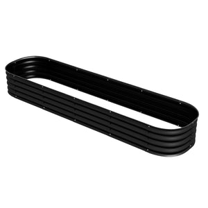 Jardinière surélevée carré potager de jardin en acier modulable pour légumes, plantes, fleurs, dim. 240 x 62 x 30cm, noir