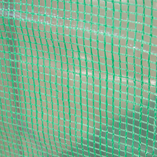 Serre de jardin 3 m² en PE, serre d'extérieur avec bâche renforcée 140 g/m² Anti-UV, châssis en acier, 2 portes zippées déroulantes et 4 fenêtres enroulables, 3 x 1 x 2 m, vert