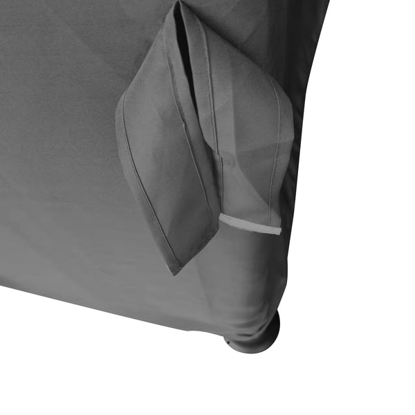 Tonnelle de jardin extérieur 3 x 3 m, barnum avec toit double, rideaux et moustiquaire, tente de réception en aluminium, tonnelle pour terrasse patio mariage baptême, gris foncé