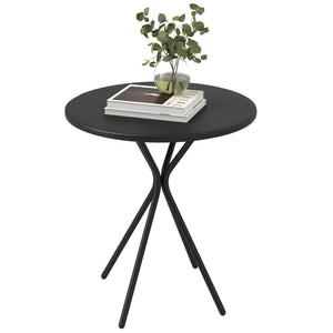 Table de jardin ronde Ø 60 cm, table de terrasse cadre en acier, charge de 50 kg, pour intérieur et extérieur, pour balcon, porche, noir
