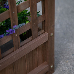 Jardinière avec Treillis - bac à Fleurs - jardinière sur Pied - dim. 64L x 28l x 120H cm Inserts d'irrigation Inclus Bois Sapin traité