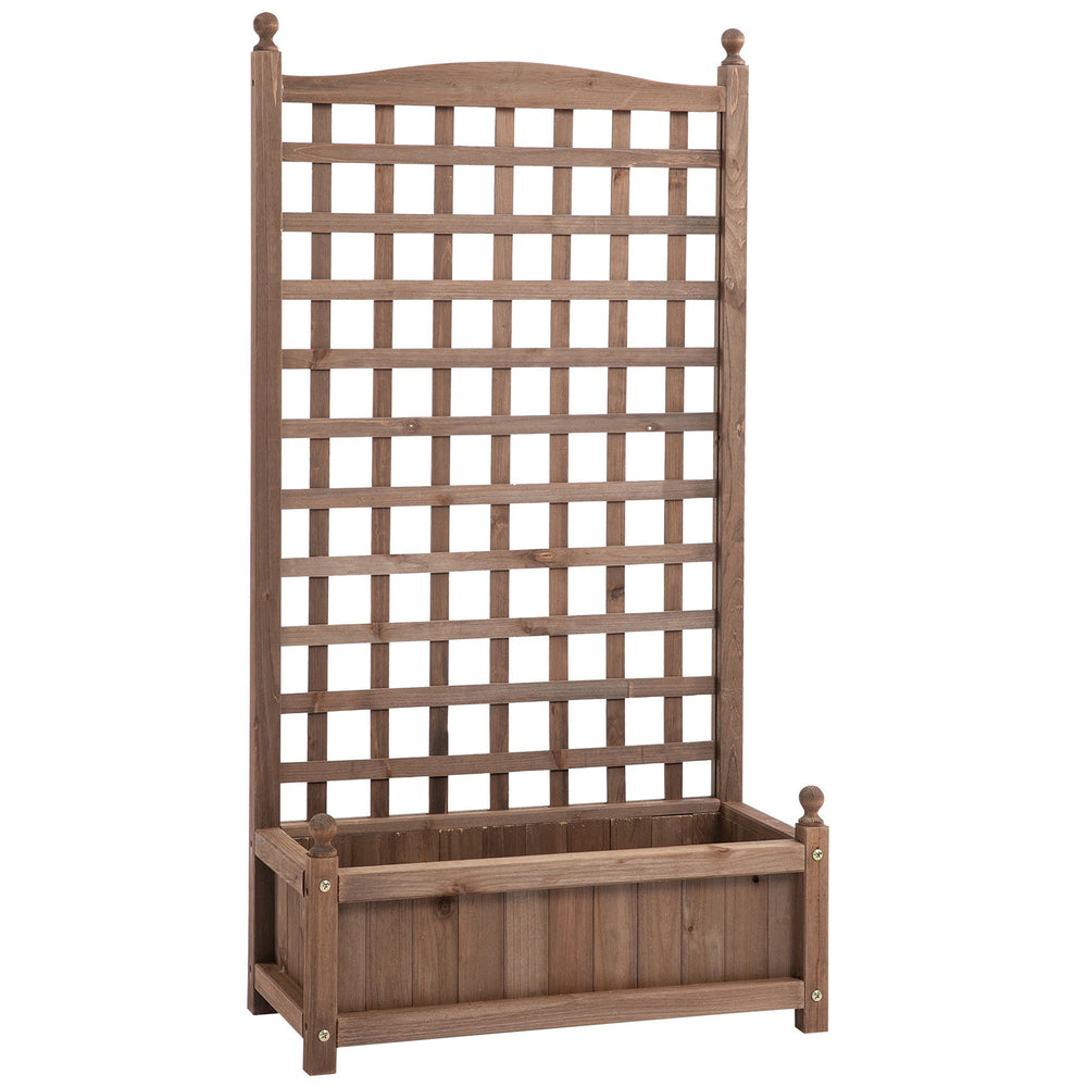 Jardinière avec Treillis - bac à Fleurs - jardinière sur Pied - dim. 64L x 28l x 120H cm Inserts d'irrigation Inclus Bois Sapin traité