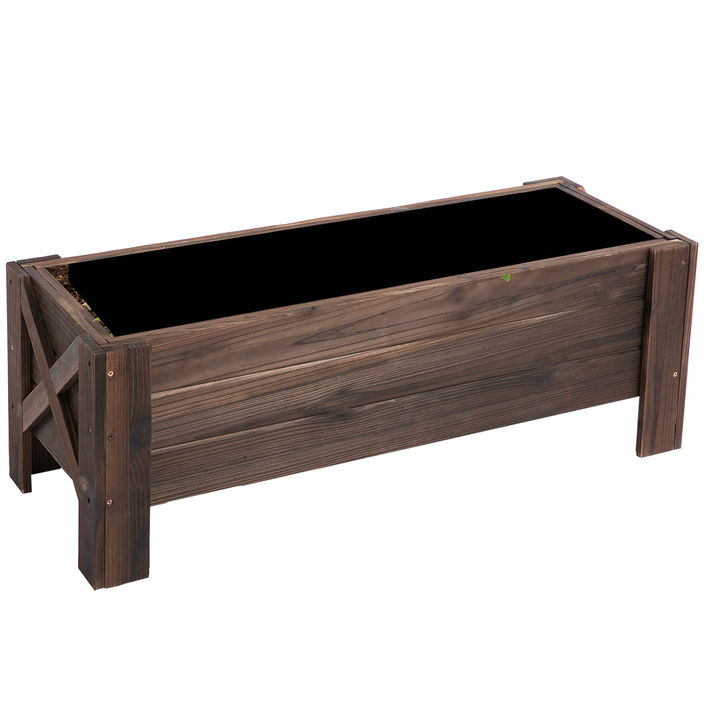 Jardinière sur Pieds bac à Fleurs dim. 100L x 36l x 36H cm Inserts d'irrigation Inclus Bois Massif Sapin traité