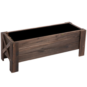 Jardinière sur Pieds bac à Fleurs dim. 100L x 36l x 36H cm Inserts d'irrigation Inclus Bois Massif Sapin traité