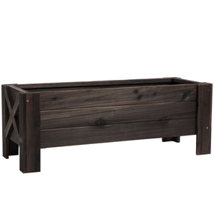Jardinière sur Pieds bac à Fleurs dim. 100L x 36l x 36H cm Inserts d'irrigation Inclus Bois Massif Sapin traité