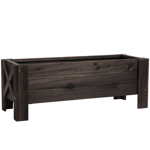 Jardinière sur Pieds bac à Fleurs dim. 100L x 36l x 36H cm Inserts d'irrigation Inclus Bois Massif Sapin traité