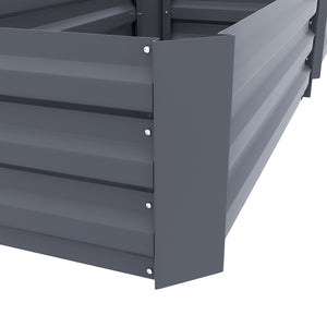 Lot de 2 carré potager de jardin dim. 100L x 50l x 30H cm - tôle d'acier ondulée gris