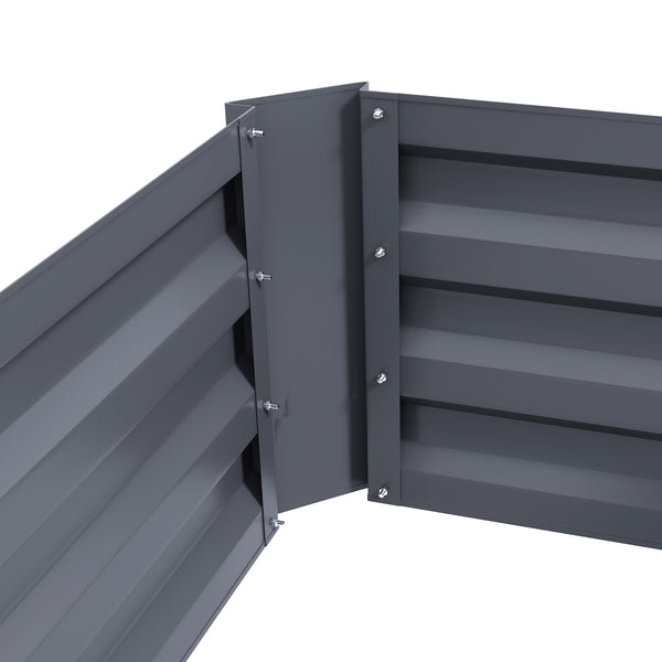 Lot de 2 carré potager de jardin dim. 100L x 50l x 30H cm - tôle d'acier ondulée gris