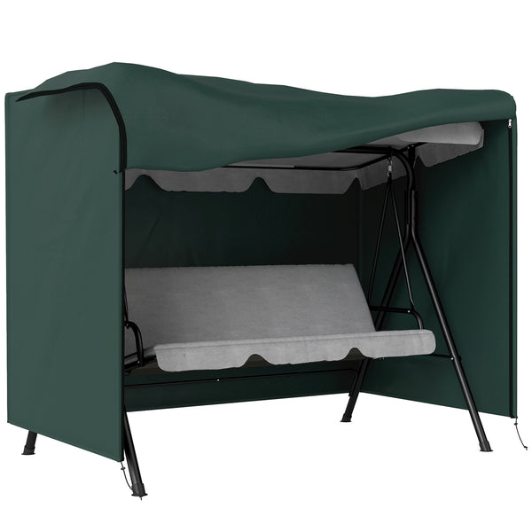 Housse de Protection balancelle de Jardin 3 Places bâche étanche dim. 2,05L x 1,24l x 1,64H m Oxford Haute densité 600D Vert