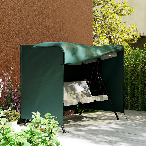 Housse de Protection balancelle de Jardin 3 Places bâche étanche dim. 2,05L x 1,24l x 1,64H m Oxford Haute densité 600D Vert