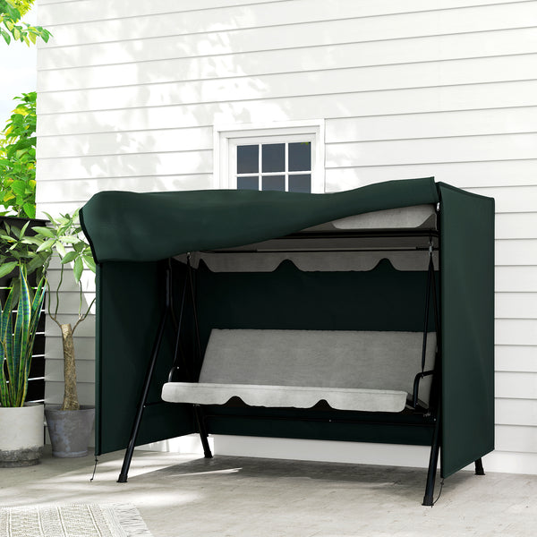 Housse de Protection balancelle de Jardin 3 Places bâche étanche dim. 2,05L x 1,24l x 1,64H m Oxford Haute densité 600D Vert