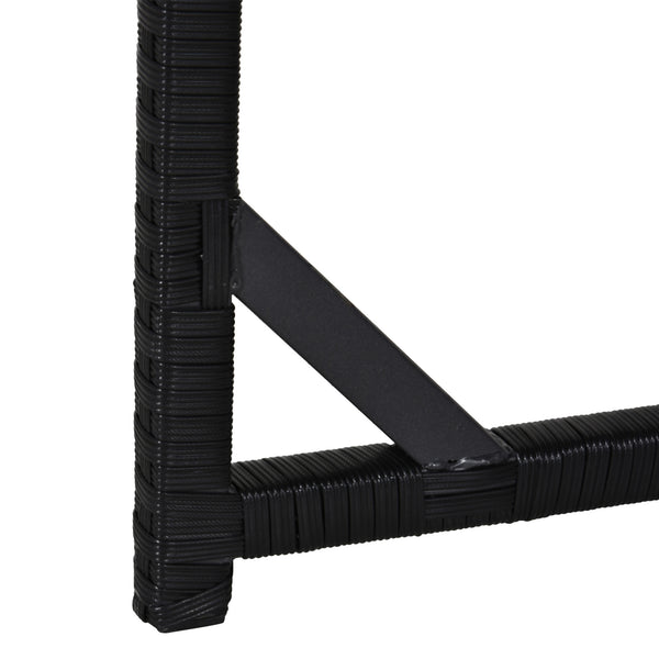 Ensemble Salon de Jardin encastrable 8 Personnes 9 pièces résine tressée 4 Fils Imitation rotin Noir Coussins déhoussables crème