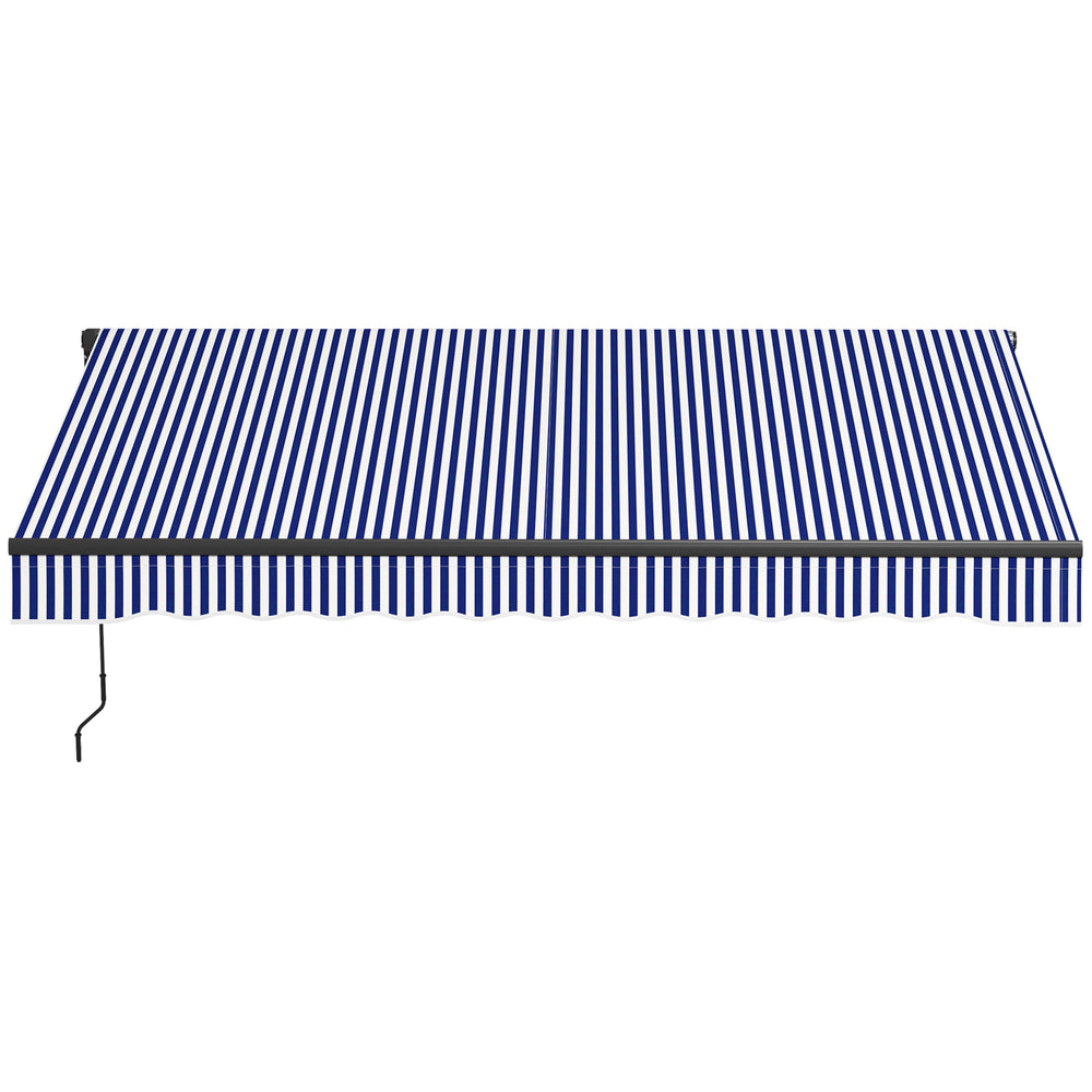 Store banne manuel rétractable 3 x 2,5 m store pour balcon inclinaison réglable manivelle cadre en aluminium polyester Anti-UV bleu et blanc