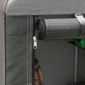 Abri de jardin tente de stockage portable abri de vélo garage pour extérieur avec cadre en métal galvanisé et grande porte, 1,2 x 1,8 m gris foncé