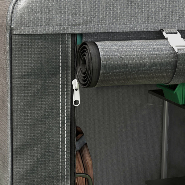 Abri de jardin tente de stockage portable abri de vélo garage pour extérieur avec cadre en métal galvanisé et grande porte, 1,2 x 1,8 m gris foncé