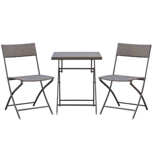 Ensemble bistrot de jardin Ensemble Meubles de Jardin Design Table carré et chaises Pliables résine tressée 4 Fils métal Noir