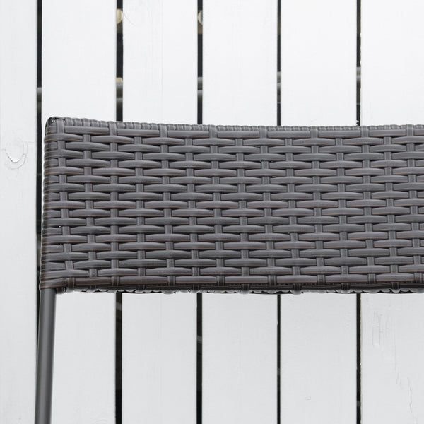 Ensemble bistrot de jardin Ensemble Meubles de Jardin Design Table carré et chaises Pliables résine tressée 4 Fils métal Noir