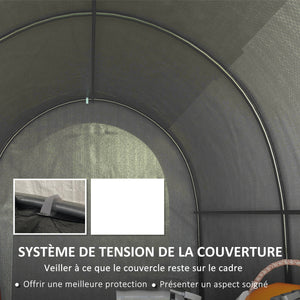 Abri de jardin tente de rangement extérieur abri de vélo garage pour vélo bâche en PE cadre en métal galvanisé dim. 2,4 x 1,6 x 1,9 m gris