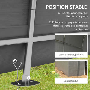 Abri de jardin tente de rangement extérieur abri de vélo garage pour vélo bâche en PE cadre en métal galvanisé dim. 2,4 x 1,6 x 1,9 m gris