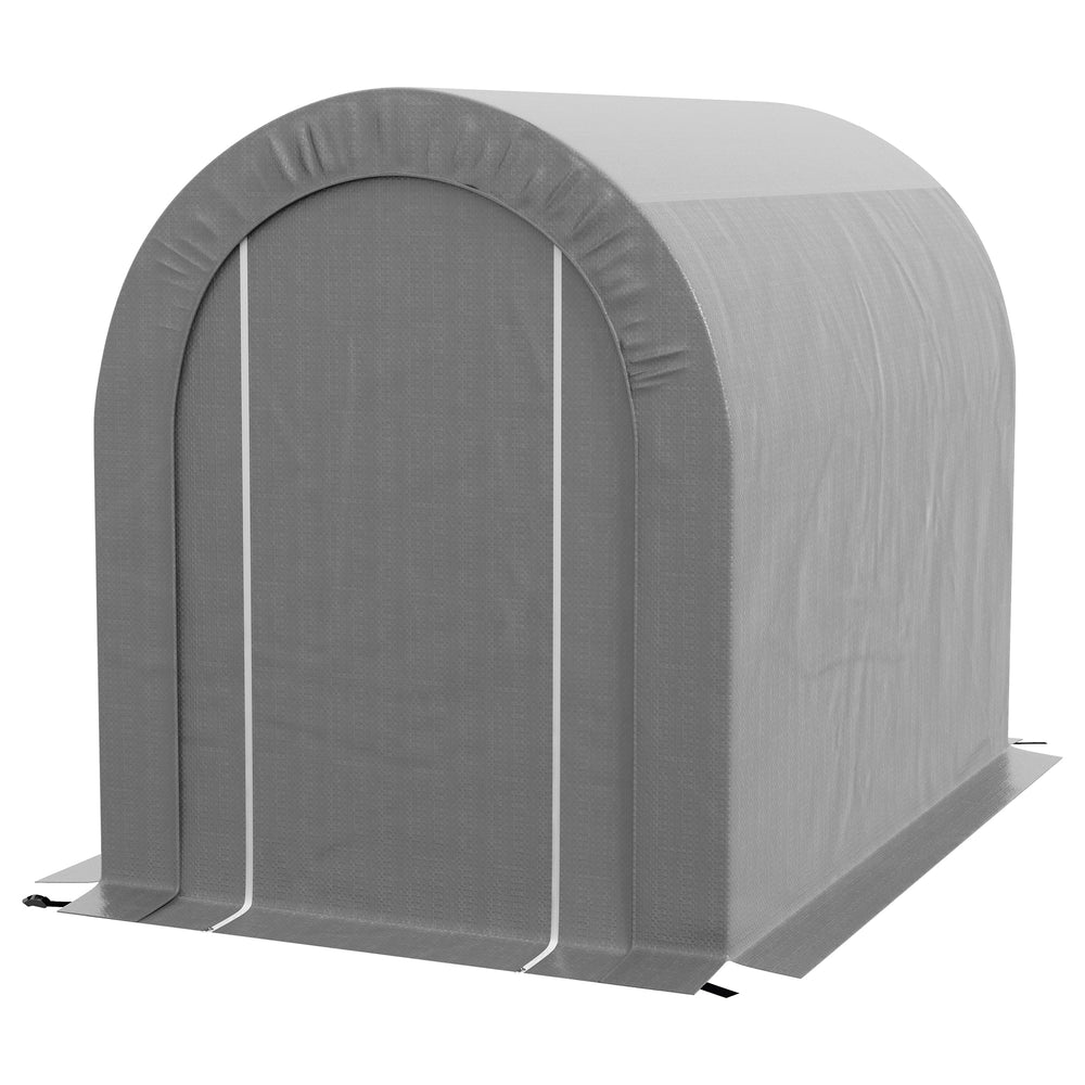 Abri de jardin tente de rangement extérieur abri de vélo garage pour vélo bâche en PE cadre en métal galvanisé dim. 2,4 x 1,6 x 1,9 m gris