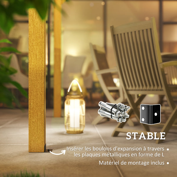 Pergola jardin exterieur 3 x 4 m, pergola en bois, tonnelle de jardin pour vignes grimpantes, fleurs, rosiers, pergola pour terrasse, patio, bois naturel