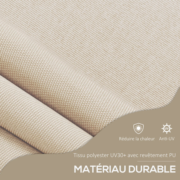 Store banne autoportant manuel auvent rétractable 1,5L x 1,2l x 2,1-3H m inclinaison réglable pour balcon sans trous à percer métal alu polyester sable