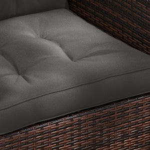 Lot de 4 coussins pour le jardin avec 2 coussins d'assise et 2 coussins de dossier, style capitonné, polyester, gris anthracite
