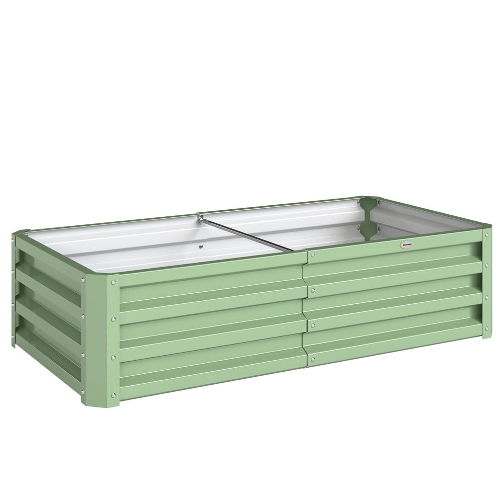 Carré Potager 120 x 60 x 30,5 cm, Potager Surélevé en Acier galvanisé pour Plantes légumes, Fleurs, Vert