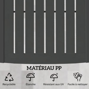 Lot de 2 chaises longues de jardin, en plastique PP avec plateau latéral, inclinables à 5 positions, tout temps, pour terrasse, piscine, jardin, plage, gris