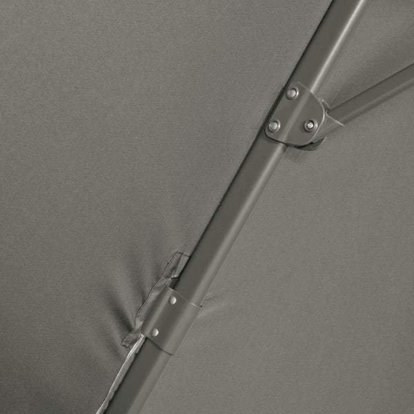 Parasol déporté Ø 3 m octogonal inclinable manivelle avec pied en acier gris