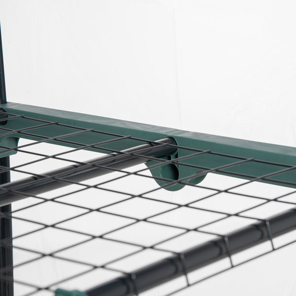 Serre de jardin avec étagères 4 niveaux, serre de balcon, bâche renforcée PVC, châssis en acier, porte zippée, pour légumes plante fleurs, intérieur et extérieur, 70x50x160cm, transparente