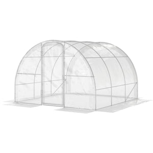 Serre de jardin tunnel 3 x 3 x 2 m 9 m² avec porte à charnières bâche en PE 150 g/m² pour Légumes Plantes Fleurs