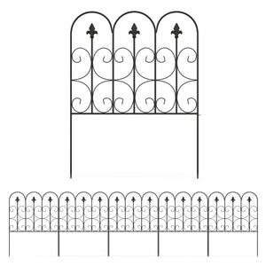 Clôture de jardin, 62,5x83 cm, bordure de jardin en fil métallique antirouille, barrière pour animaux, noir