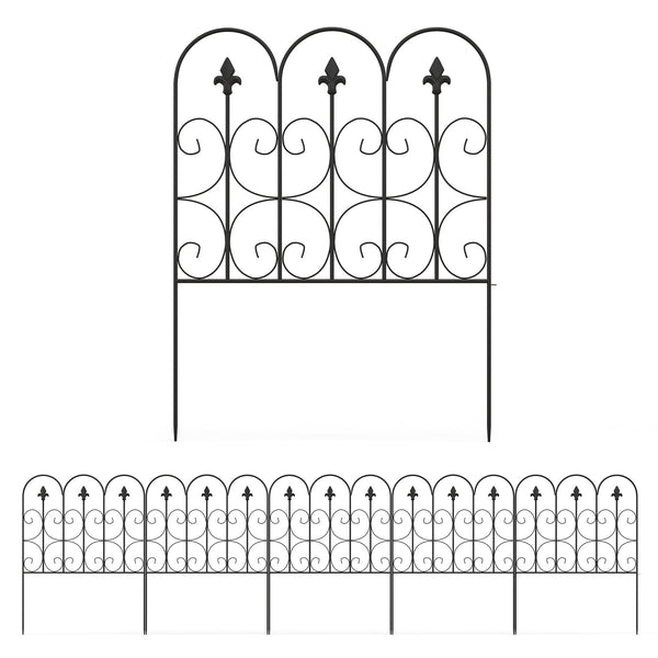 Clôture de jardin, 62,5x83 cm, bordure de jardin en fil métallique antirouille, barrière pour animaux, noir