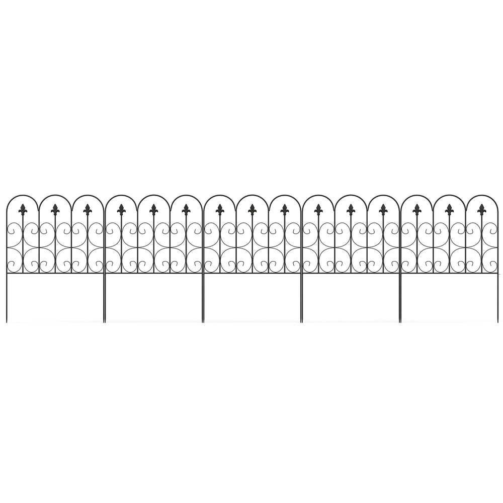 Clôture de jardin, 62,5x83 cm, bordure de jardin en fil métallique antirouille, barrière pour animaux, noir