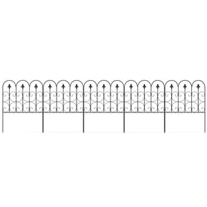 Clôture de jardin, 62,5x83 cm, bordure de jardin en fil métallique antirouille, barrière pour animaux, noir