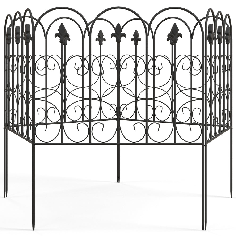 Clôture de jardin, 62,5x83 cm, bordure de jardin en fil métallique antirouille, barrière pour animaux, noir