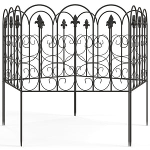 Clôture de jardin, 62,5x83 cm, bordure de jardin en fil métallique antirouille, barrière pour animaux, noir