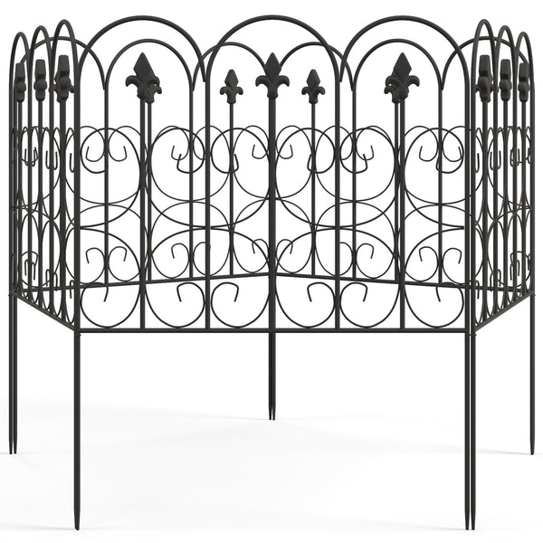 Clôture de jardin, 62,5x83 cm, bordure de jardin en fil métallique antirouille, barrière pour animaux, noir