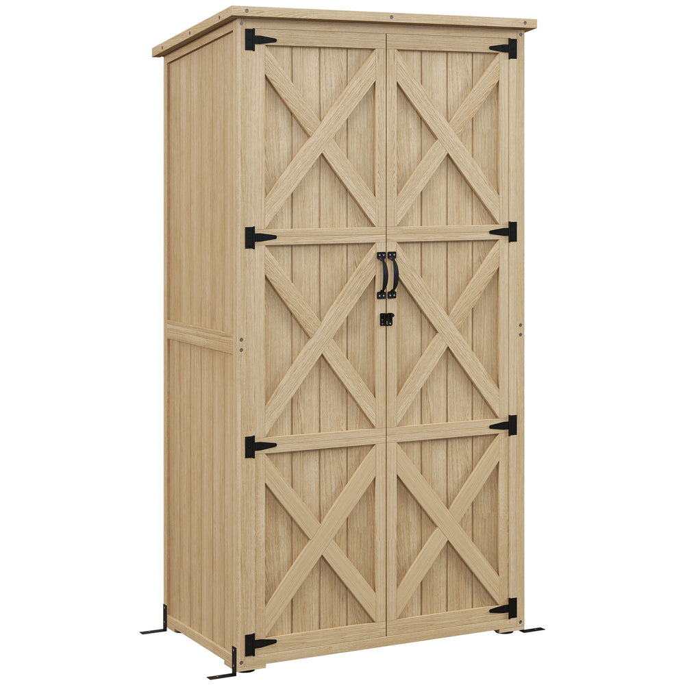 Armoire de Jardin abri Jardin Remise pour Outils sur Pied 90L x 54,5l x 161/168,5H cm 2 étagères Toit bitumé étanche Bois pin Autoclave